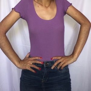 Scoop neck Purple bodysuit